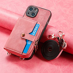 Custodia Silicone Morbida In Pelle Cover SD2 per Apple iPhone 13 Rosa