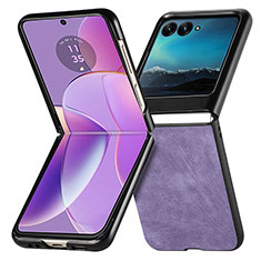 Custodia Silicone Morbida In Pelle Cover SD2 per Motorola Moto Razr 40 Ultra 5G Lavanda