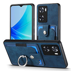 Custodia Silicone Morbida In Pelle Cover SD2 per Oppo A77s Blu