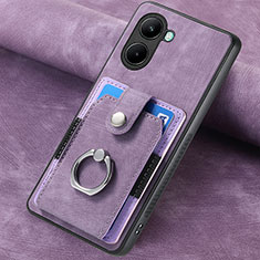 Custodia Silicone Morbida In Pelle Cover SD2 per Realme C33 (2023) Lavanda