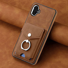 Custodia Silicone Morbida In Pelle Cover SD2 per Samsung Galaxy A04E Marrone