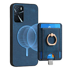 Custodia Silicone Morbida In Pelle Cover SD3 per Oppo A16 Blu