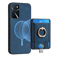 Custodia Silicone Morbida In Pelle Cover SD3 per Oppo A16s Blu