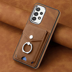 Custodia Silicone Morbida In Pelle Cover SD3 per Samsung Galaxy A23 5G Marrone