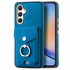 Custodia Silicone Morbida In Pelle Cover SD3 per Samsung Galaxy A34 5G Blu