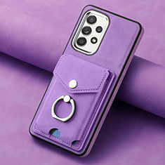 Custodia Silicone Morbida In Pelle Cover SD3 per Samsung Galaxy A52 4G Viola