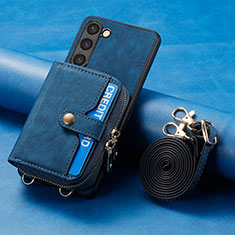 Custodia Silicone Morbida In Pelle Cover SD3 per Samsung Galaxy S22 5G Blu