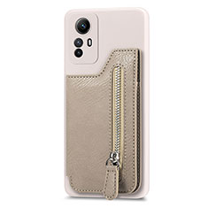 Custodia Silicone Morbida In Pelle Cover SD3 per Xiaomi Redmi Note 12S Khaki