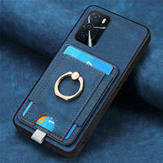 Custodia Silicone Morbida In Pelle Cover SD4 per Oppo A54s Blu