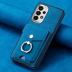 Custodia Silicone Morbida In Pelle Cover SD4 per Samsung Galaxy A13 4G Blu