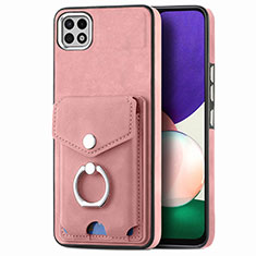 Custodia Silicone Morbida In Pelle Cover SD4 per Samsung Galaxy A22 5G Rosa