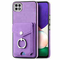 Custodia Silicone Morbida In Pelle Cover SD4 per Samsung Galaxy A22 5G Viola