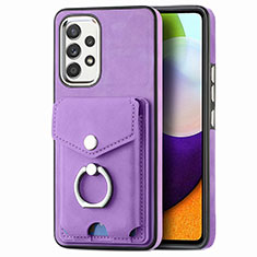 Custodia Silicone Morbida In Pelle Cover SD4 per Samsung Galaxy A52 4G Viola