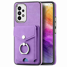 Custodia Silicone Morbida In Pelle Cover SD4 per Samsung Galaxy A73 5G Viola