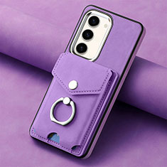 Custodia Silicone Morbida In Pelle Cover SD6 per Samsung Galaxy S24 Plus 5G Lavanda