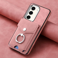 Custodia Silicone Morbida In Pelle Cover SD6 per Samsung Galaxy S25 Plus 5G Rosa