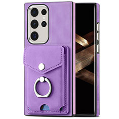 Custodia Silicone Morbida In Pelle Cover SD8 per Samsung Galaxy S25 Ultra 5G Lavanda