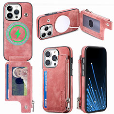 Custodia Silicone Morbida In Pelle Cover SD9 per Apple iPhone 14 Pro Max Rosa