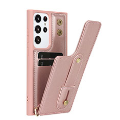 Custodia Silicone Morbida In Pelle Cover SY1 per Samsung Galaxy S25 Ultra 5G Oro Rosa