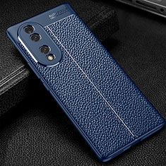 Custodia Silicone Morbida In Pelle Cover WL1 per Huawei Honor 70 5G Blu