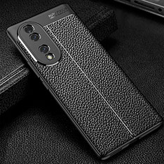 Custodia Silicone Morbida In Pelle Cover WL1 per Huawei Honor 70 5G Nero