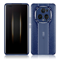 Custodia Silicone Morbida In Pelle Cover WL1 per Huawei Honor Magic5 Ultimate 5G Blu