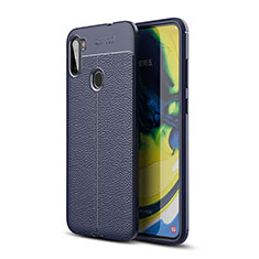 Custodia Silicone Morbida In Pelle Cover WL1 per Samsung Galaxy A11 Blu