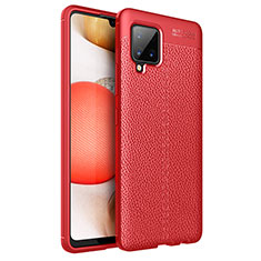 Custodia Silicone Morbida In Pelle Cover WL1 per Samsung Galaxy A42 5G Rosso