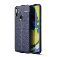Custodia Silicone Morbida In Pelle Cover WL1 per Samsung Galaxy M11 Blu