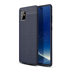 Custodia Silicone Morbida In Pelle Cover WL1 per Samsung Galaxy M60s Blu
