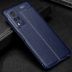 Custodia Silicone Morbida In Pelle Cover WL1 per Vivo Y53s 4G Blu