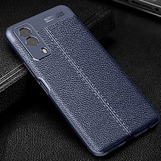 Custodia Silicone Morbida In Pelle Cover WL1 per Vivo Y53s 5G Blu