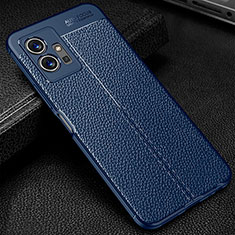 Custodia Silicone Morbida In Pelle Cover WL1 per Vivo Y55s 5G Blu