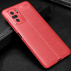 Custodia Silicone Morbida In Pelle Cover WL1 per Xiaomi Poco F3 5G Rosso