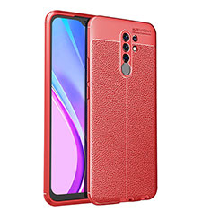 Custodia Silicone Morbida In Pelle Cover WL1 per Xiaomi Redmi 9 Rosso