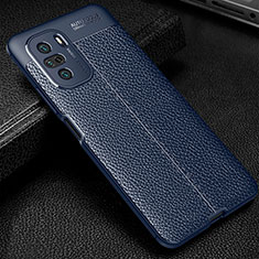 Custodia Silicone Morbida In Pelle Cover WL1 per Xiaomi Redmi K40 Pro+ Plus 5G Blu