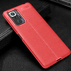 Custodia Silicone Morbida In Pelle Cover WL1 per Xiaomi Redmi Note 10 Pro 4G Rosso