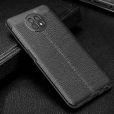 Custodia Silicone Morbida In Pelle Cover WL1 per Xiaomi Redmi Note 9 5G Nero