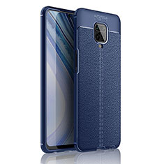 Custodia Silicone Morbida In Pelle Cover WL1 per Xiaomi Redmi Note 9 Pro Blu