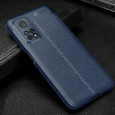 Custodia Silicone Morbida In Pelle Cover WL2 per Xiaomi Mi 10T 5G Blu