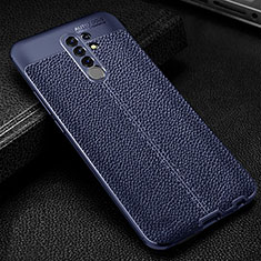 Custodia Silicone Morbida In Pelle Cover WL2 per Xiaomi Poco M2 Blu