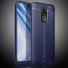 Custodia Silicone Morbida In Pelle Cover WL2 per Xiaomi Redmi Note 9 Blu