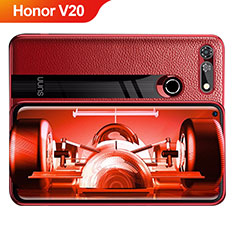 Custodia Silicone Morbida In Pelle Q01 per Huawei Honor View 20 Rosso