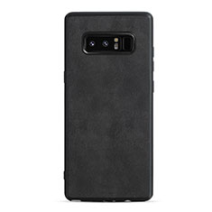 Custodia Silicone Morbida In Pelle R05 per Samsung Galaxy Note 8 Duos N950F Nero