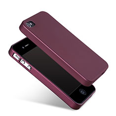 Custodia Silicone Morbida Lucido per Apple iPhone 4 Rosso