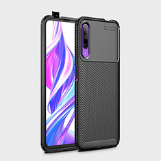 Custodia Silicone Morbida Spigato B02 per Huawei P Smart Pro (2019) Nero