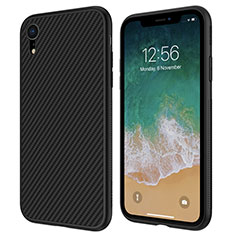 Custodia Silicone Morbida Spigato per Apple iPhone XR Nero