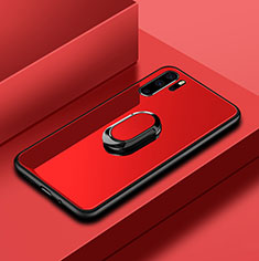 Custodia Silicone Specchio Laterale Cover con Anello Supporto per Huawei P30 Pro New Edition Rosso