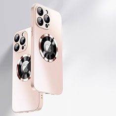 Custodia Silicone Specchio Laterale Cover con Mag-Safe Magnetic per Apple iPhone 14 Pro Max Oro Rosa