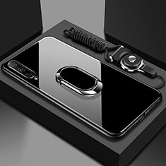 Custodia Silicone Specchio Laterale Cover con Magnetico Anello Supporto per Huawei Y9s Nero